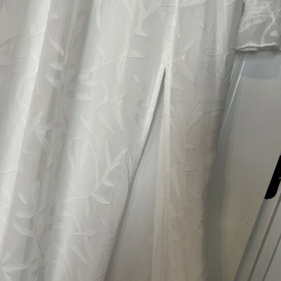 Baltic Born Maxi Dress Small Bridget White Texture Slit Flow Defined Waist Sheer - Picture 4 of 11